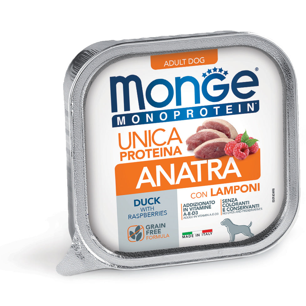 Monge Monoprotein Paté Cane Anatra con Lamponi 150g