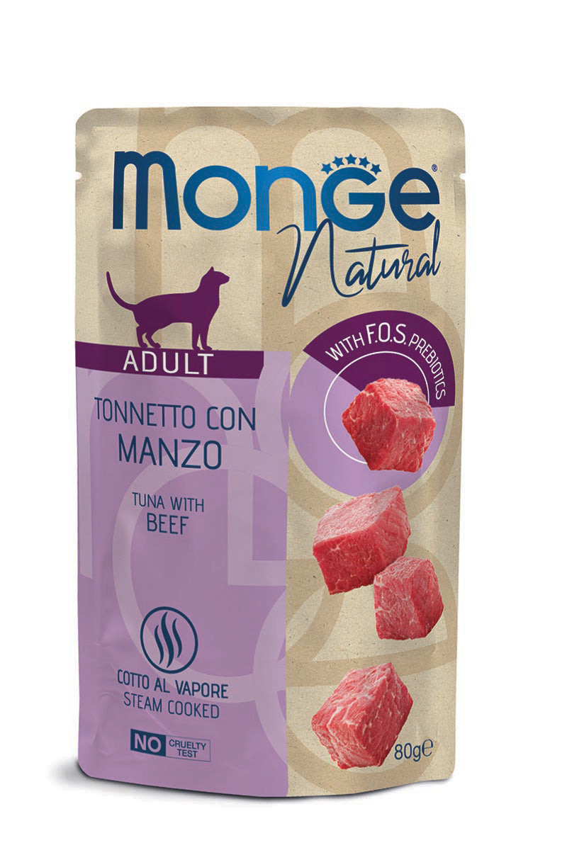 Monge Natural Tonnetto con Manzo Adult 80g