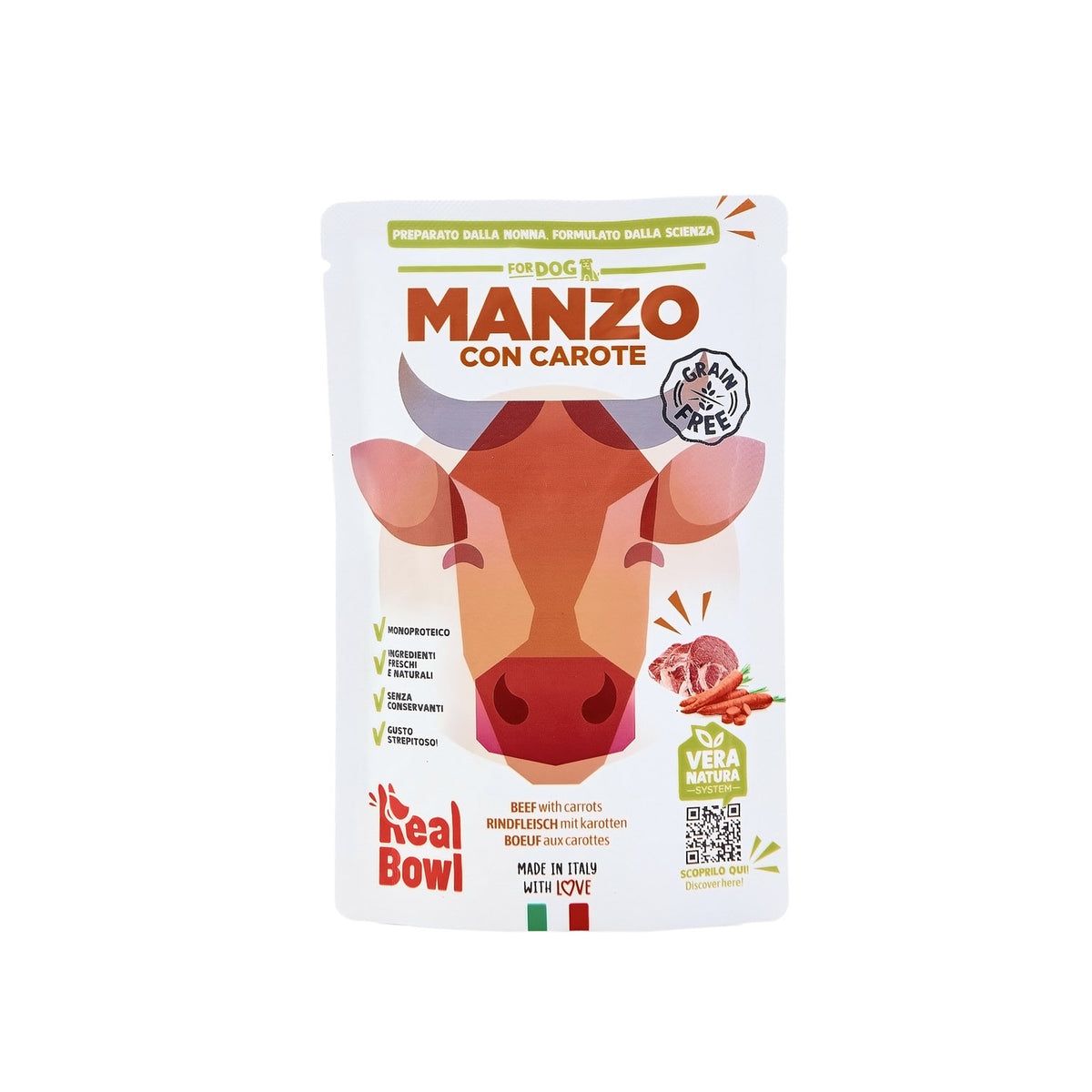 Real Bowl Busta Cane Manzo Grain Free 150g