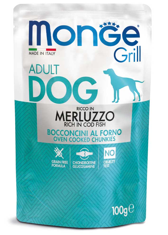Monge Grill Bocconcini Merluzzo Cane 100g