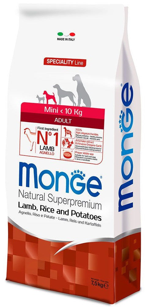 Monge Natural Superpremium Mini Adult Agnello con Riso e Patate 7,5 kg