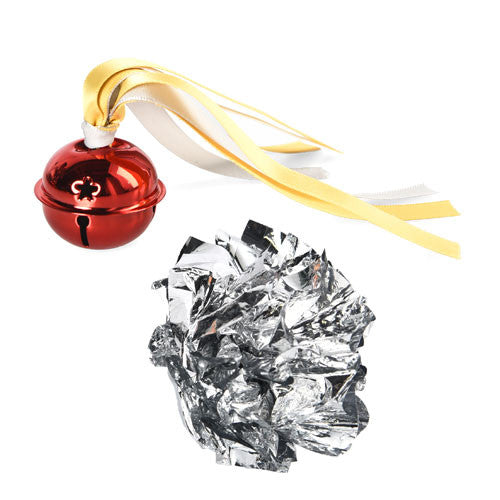 Ferribiella Set Natalizio Campanella e Pallina Gioco Gatto – 4,5 cm