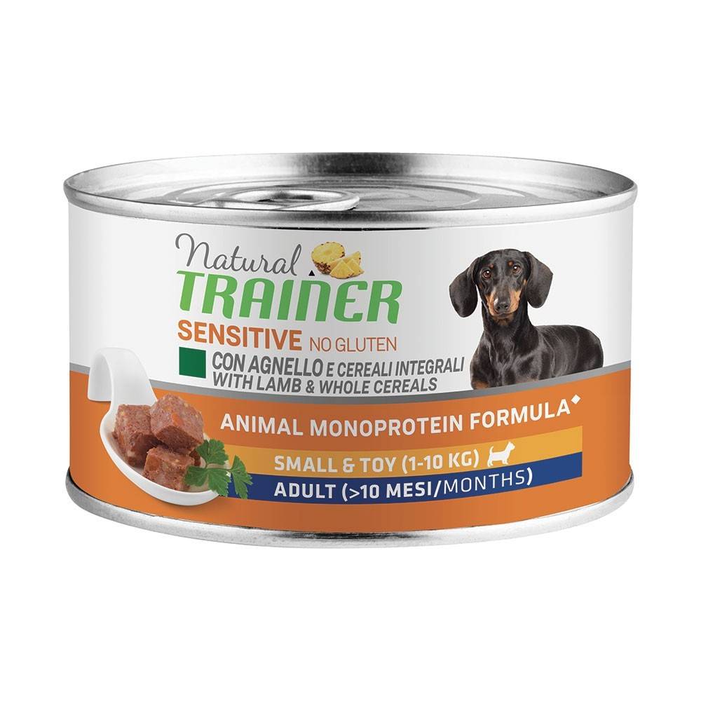 Natural Trainer Sensitive No Gluten Small & Toy Adult Agnello e Cereali Integrali 150g