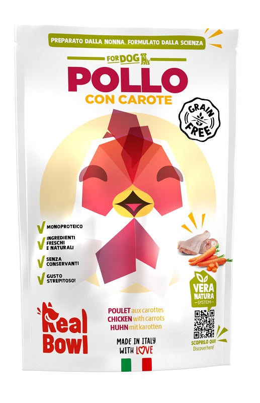 Real Bowl Busta Singola Cane Pollo Senza Cereali 150g