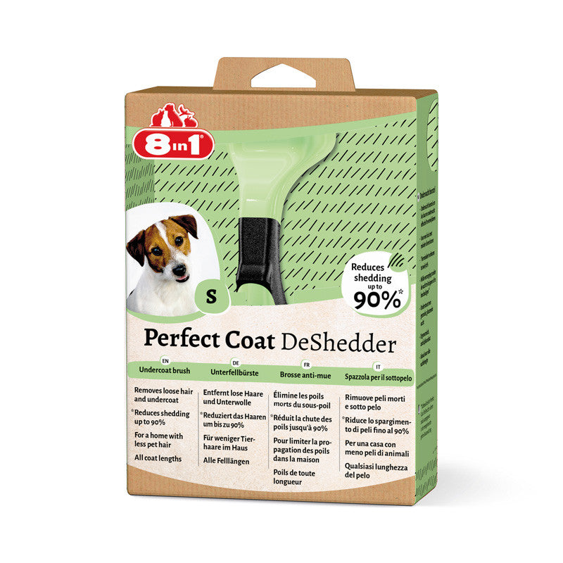 8in1 Perfect Coat Spazzola Deshedding Verde – S
