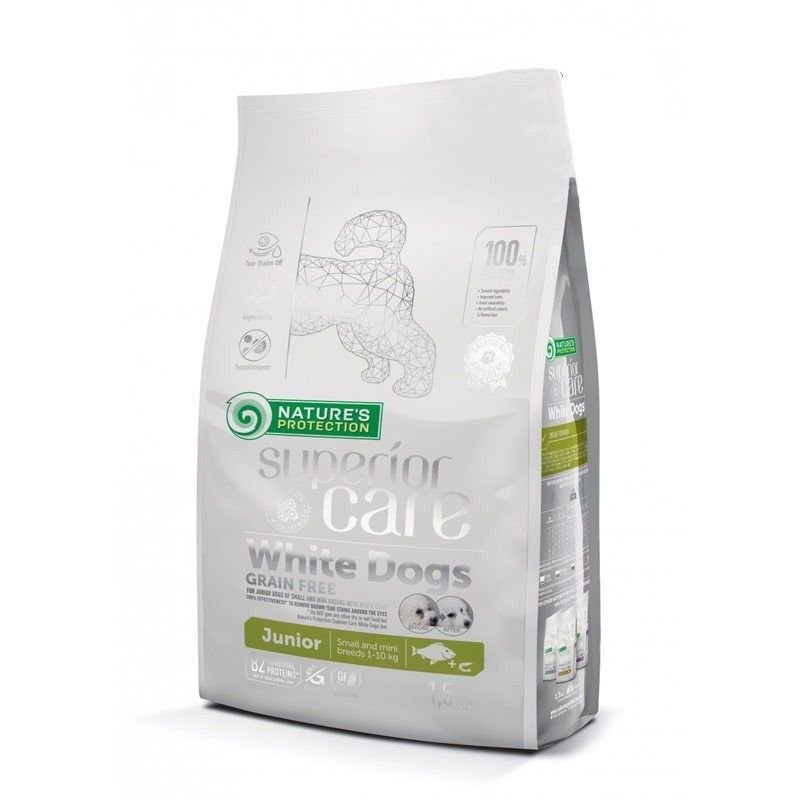 Nature's Protection Superior Care White Dogs Grain Free Junior Small Pesce Bianco 1,5 kg