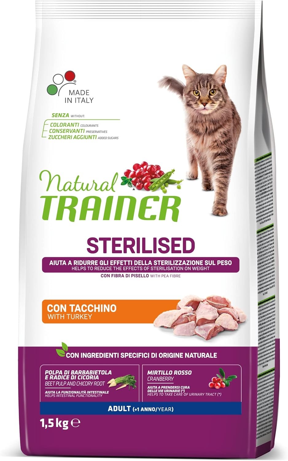 Natural Trainer Sterilised Adult Tacchino 1,5 kg