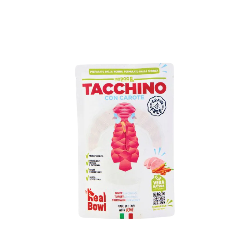 Real Bowl Pappa Fresca Cane Tacchino Grain Free 150g