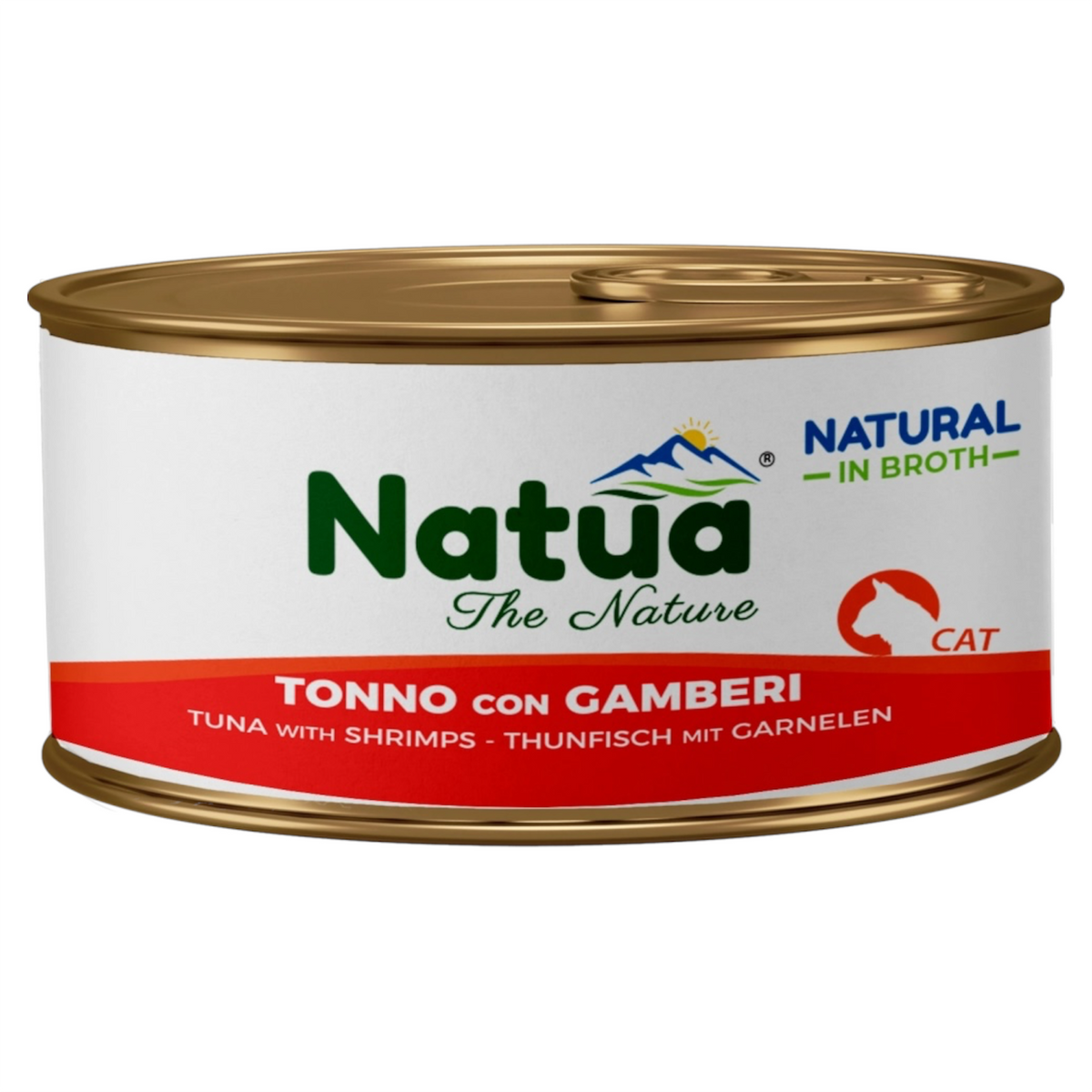Natua Cat Natural Broth Tonno con Gamberi 85 g