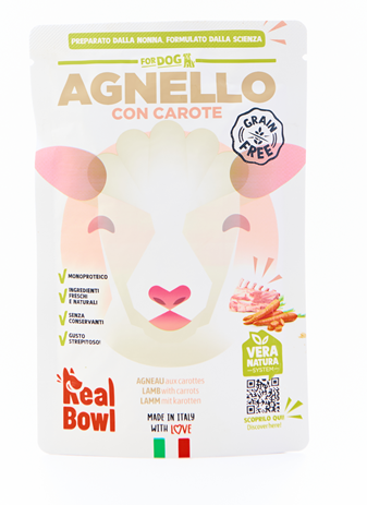 Real Bowl Monoproteico Agnello Grain Free Cane 400g