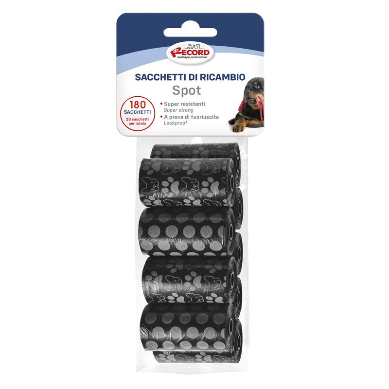 Record Sacchetti Igienici Spot Nero – 9 Rotoli