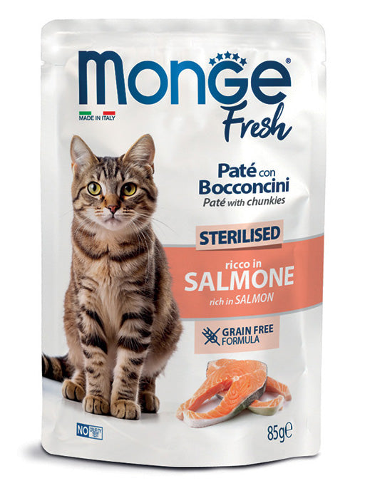 Monge Fresh Paté con Bocconcini Ricco in Salmone Sterilised 85g