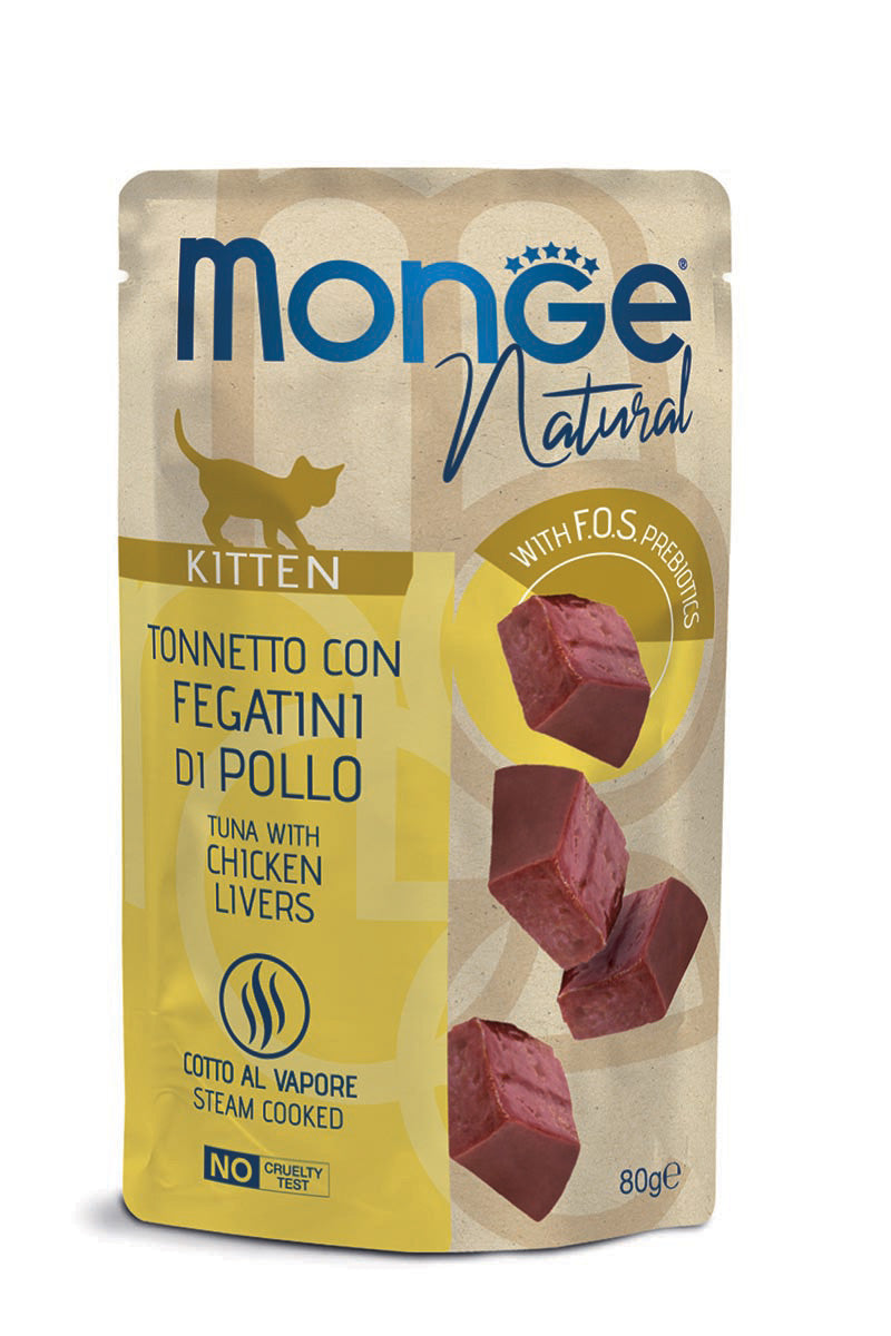 Monge Natural Kitten Tonnetto con Fegatini di Pollo 80g