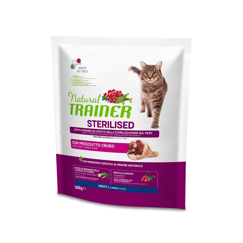Natural Trainer Cat Sterilised Prosciutto Crudo 300g