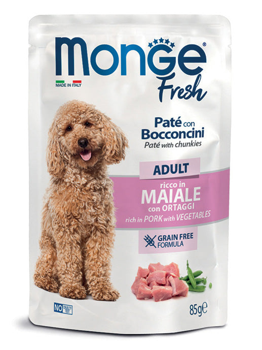 Monge Fresh Paté con Bocconcini Maiale con Ortaggi Adult 85g