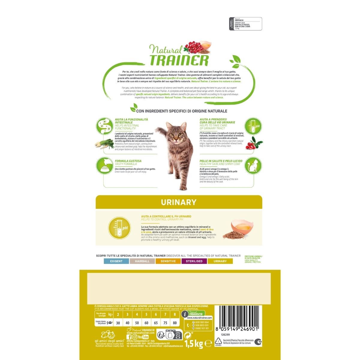 Natural Trainer Cat Urinary Adult Pollo 1,5 kg