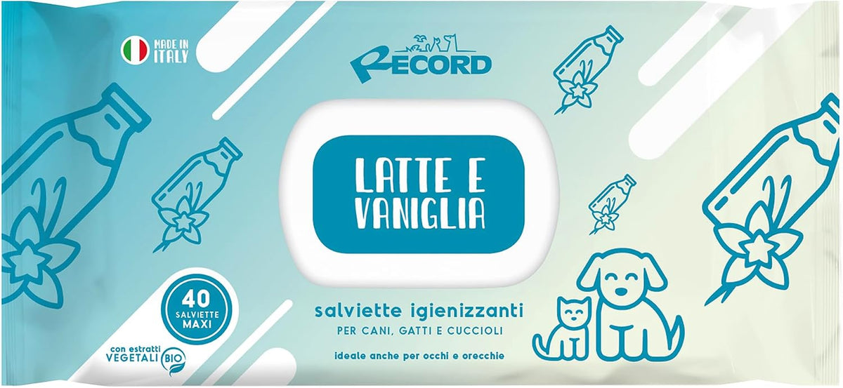 Record Salviette Igienizzanti Maxi Latte e Vaniglia – 40 pz