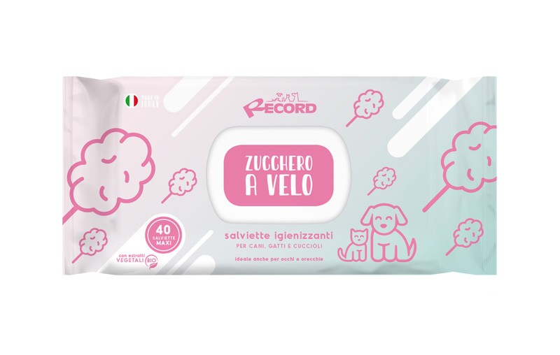 Record Salviette Igienizzanti allo Zucchero a Velo 40 Pezzi