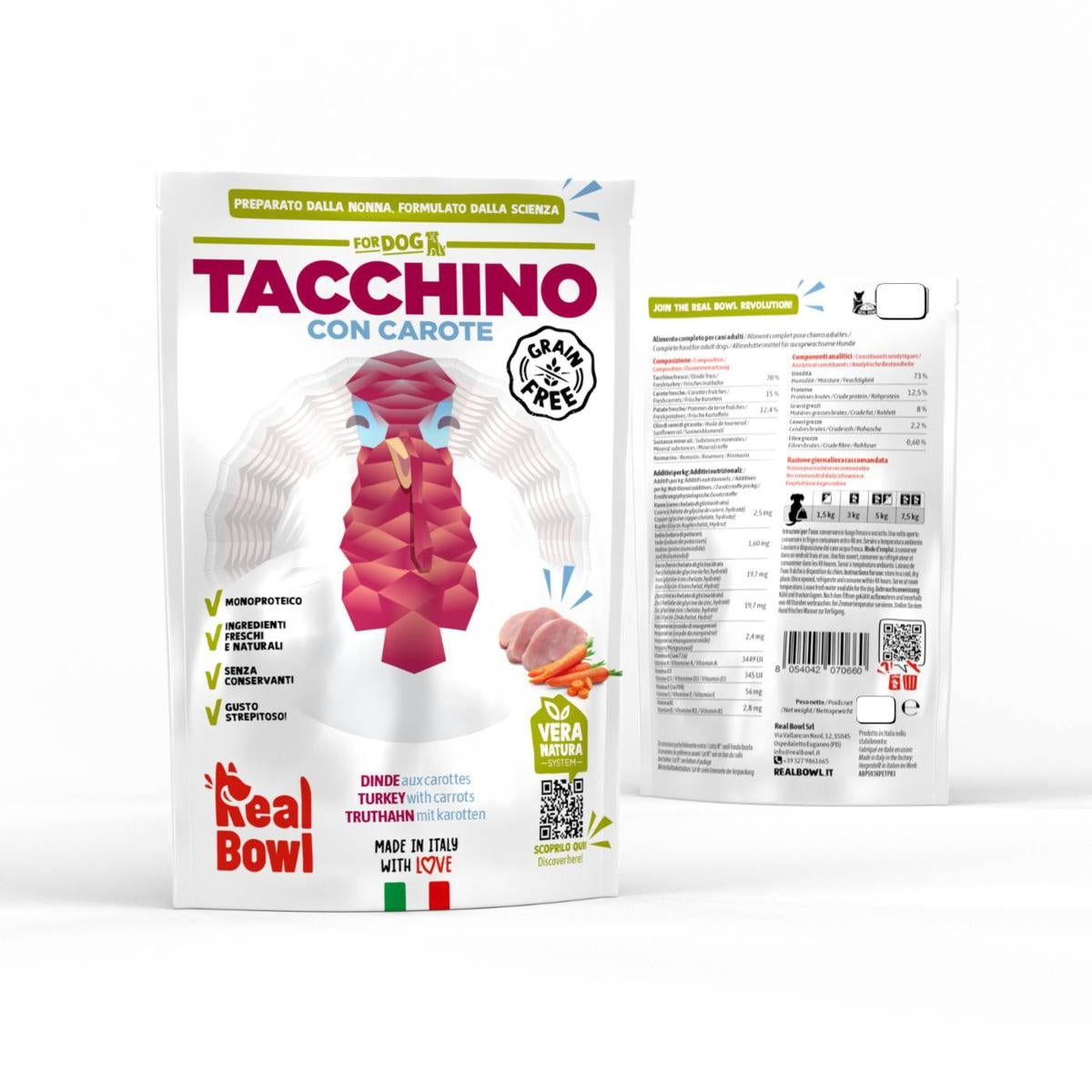 Real Bowl Cane Grain Free Tacchino 400g