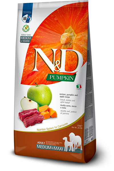 N&D Pumpkin Cervo Zucca e Mela Adult Medium Maxi 12kg
