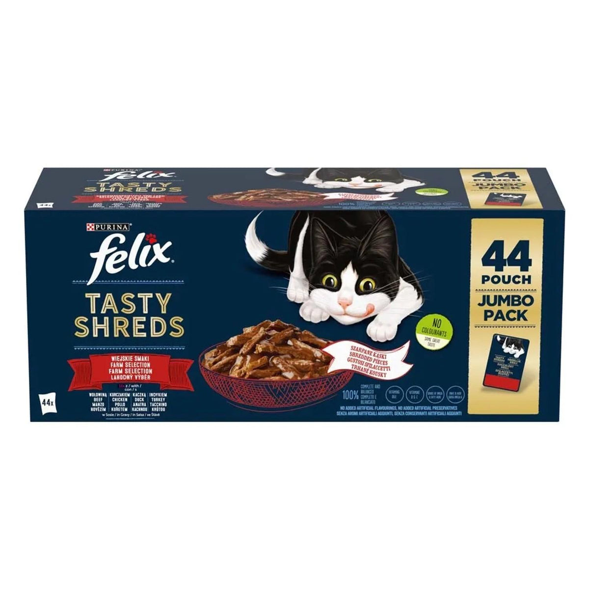 Felix Tasty Shreds Farm Selection Jumbo Pack da 44 buste