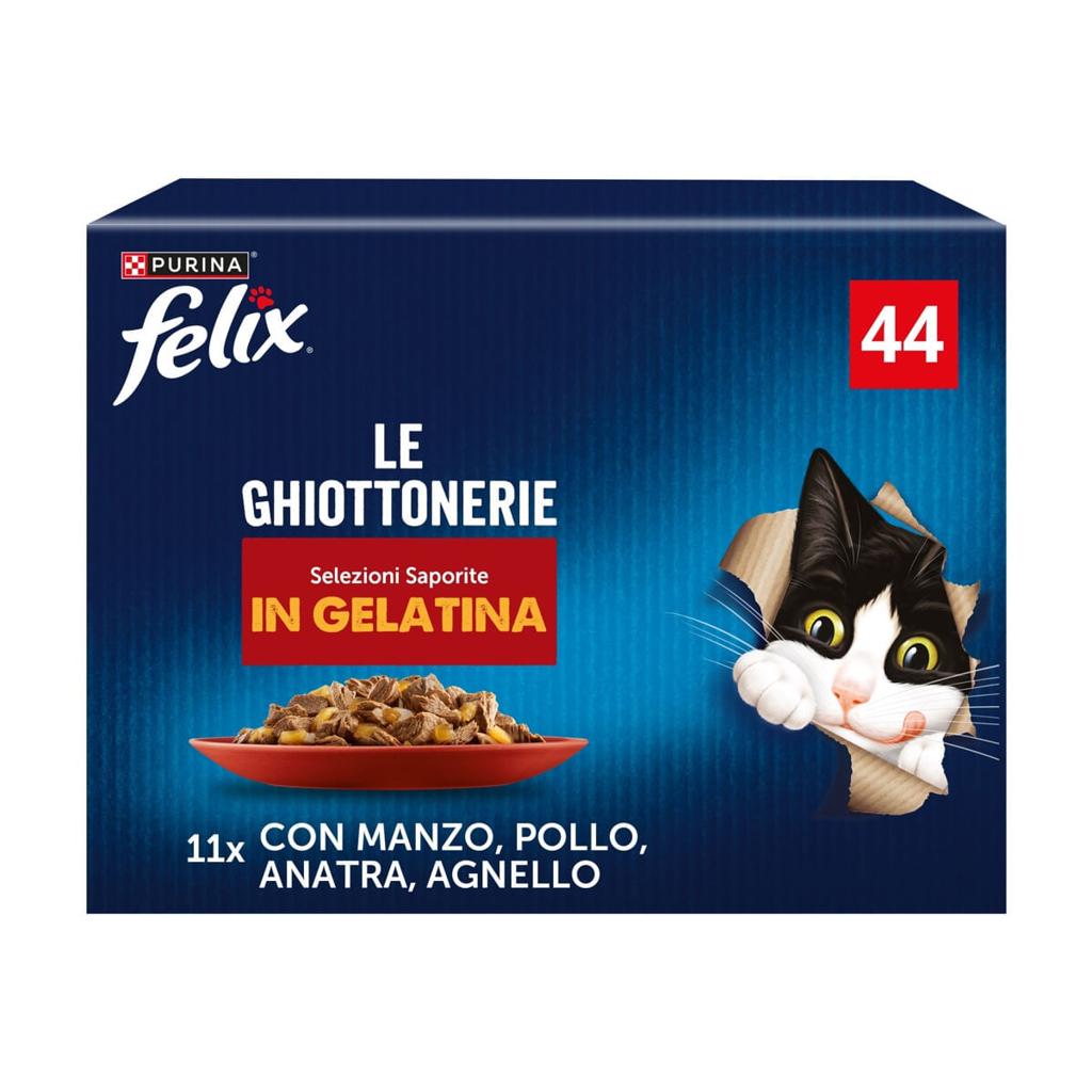 Felix Le Ghiottonerie Selezioni Saporite in gelatina, bauletto da 44 pezzi